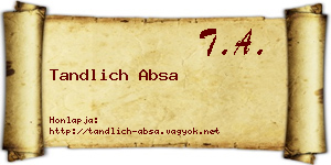 Tandlich Absa névjegykártya